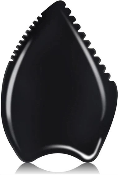 Tablero Gua sha de piedra Bian negra para rostro y cuerpo