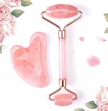 Doble cabeza de jade Roller y Gua Sha Massager