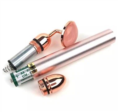 Rodillo de jade facial de cuarzo rosa natural eléctrico