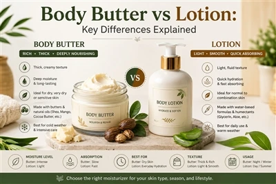 ¿Explicada la diferencia entre manteca corporal y loción?